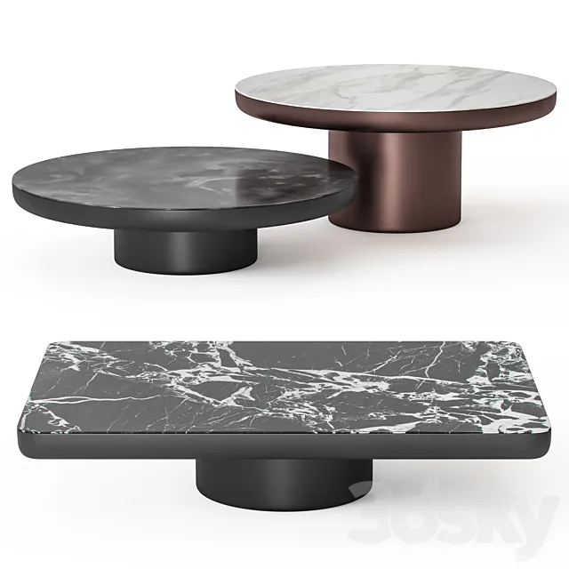 Minotti Brady coffee tables 3D Model Minotti Brady coffee tables 3D Model