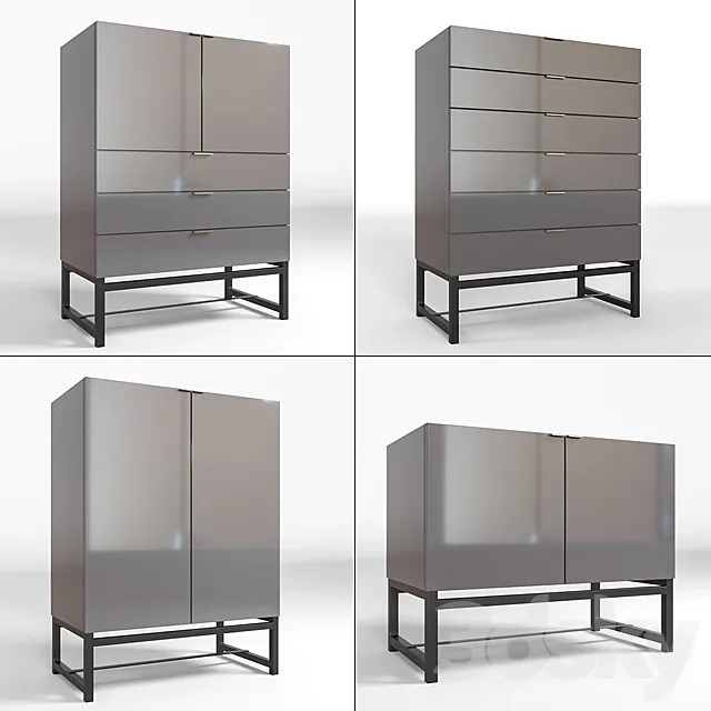 Minotti cabinet 3D Model Minotti cabinet 3D Model