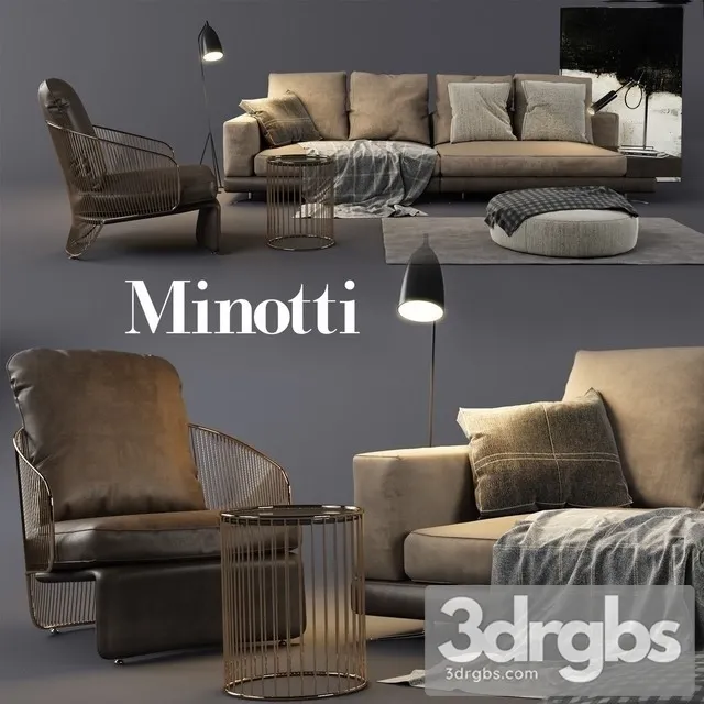 Minotti Cameron Set 02 3D Model Download
