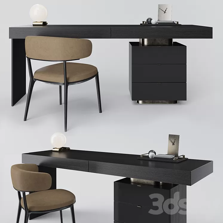 Minotti Carson Writing Desk and B & B Italia Caratos 3D Model