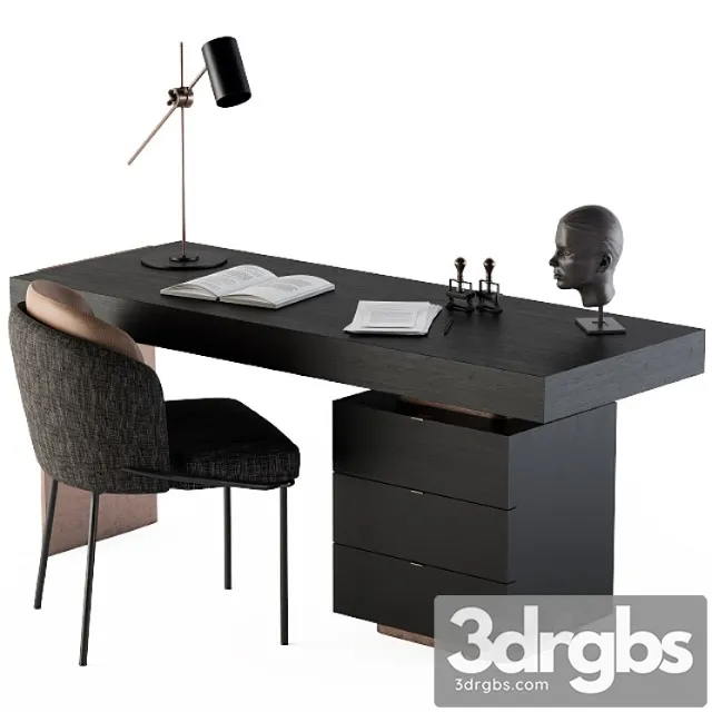 Minotti carson writing table 2 3D Model Download