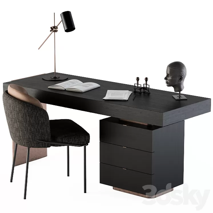 Minotti carson writing table 3D Model Minotti carson writing table 3D Model