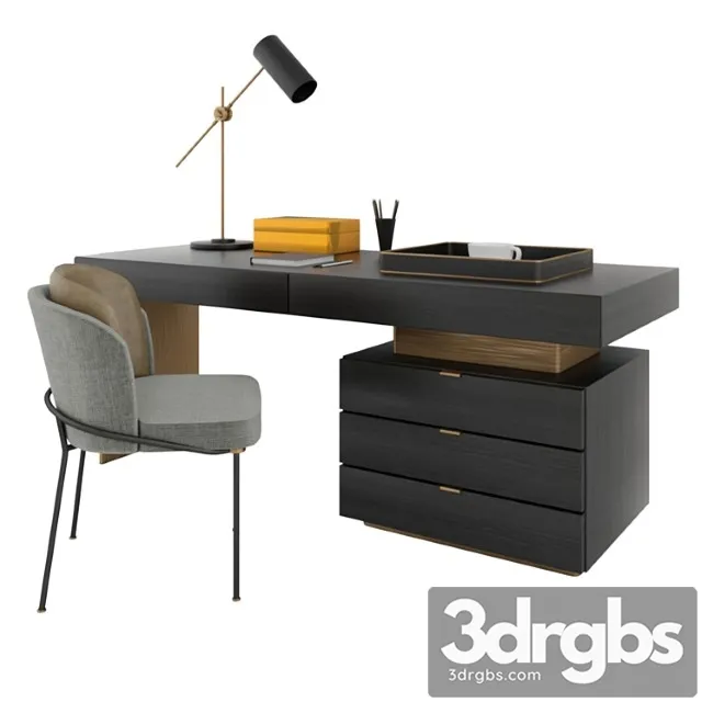 Minotti carson writing table_2 2 3D Model Download