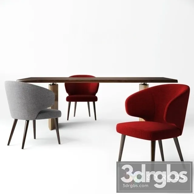 Minotti Chair Aston Table Morgan 3D Model Download Minotti Chair Aston Table Morgan 3D Model Download