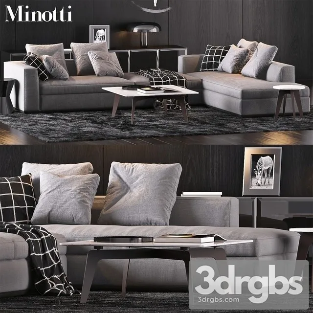Minotti Cloarkroom Sofa Set 3D Model Download
