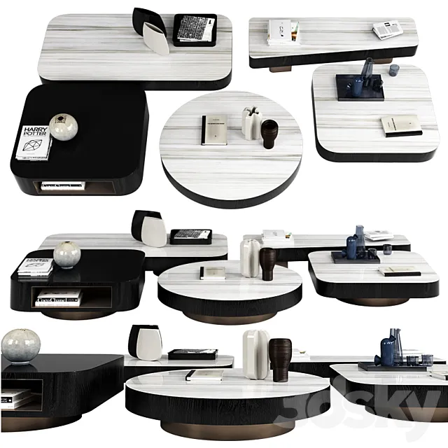 Minotti Coffee tables Milton 3D Model Minotti Coffee tables Milton 3D Model