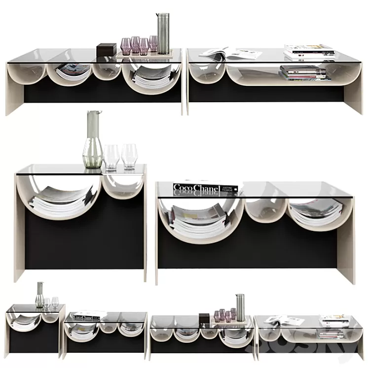 Minotti Coffee tables WAVES 3D Model Minotti Coffee tables WAVES 3D Model