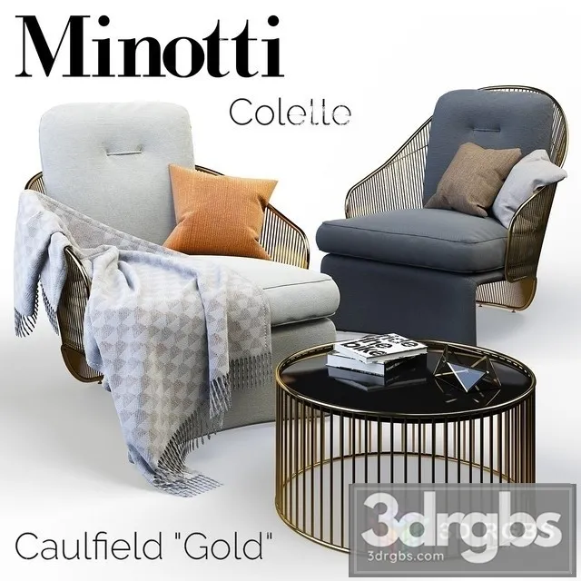 Minotti Colette Armchair 3D Model Download Minotti Colette Armchair 3D Model Download