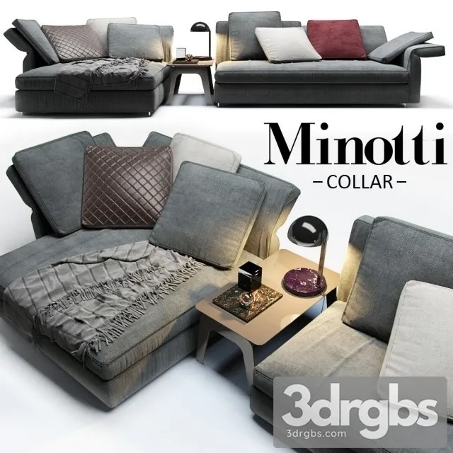 Minotti Collar Alfed Sofa 3D Model Download