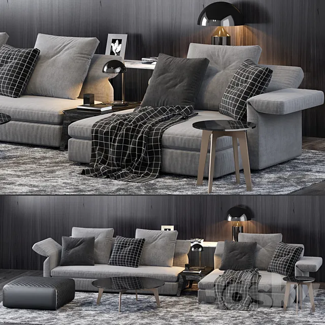 Minotti Collar Sofa 3D Model Minotti Collar Sofa 3D Model