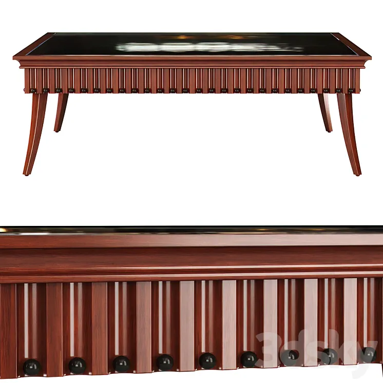 Minotti Collezioni square coffee table \/ Wooden coffee table 3D Model Free Download