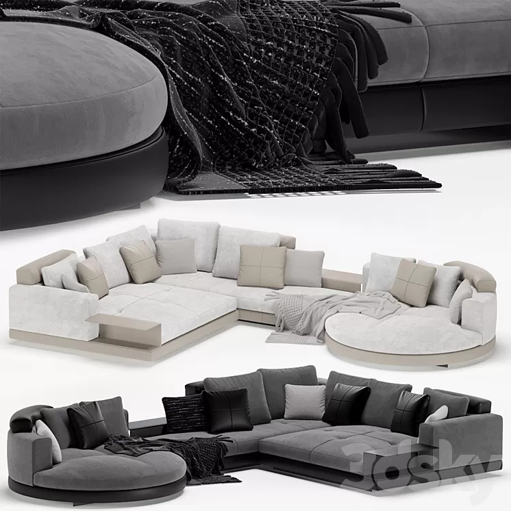 Minotti connery modular sofa 3D Model Free Download