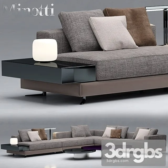 Minotti Connery Sofa White 3D Model Download