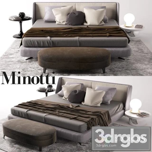 Minotti Creed Bed 02 3D Model Download