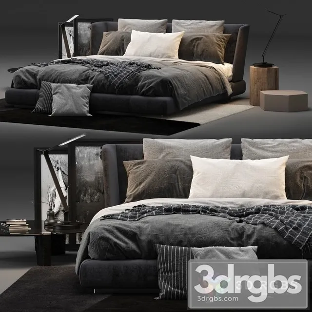 Minotti Creed Bed 03 3D Model Download