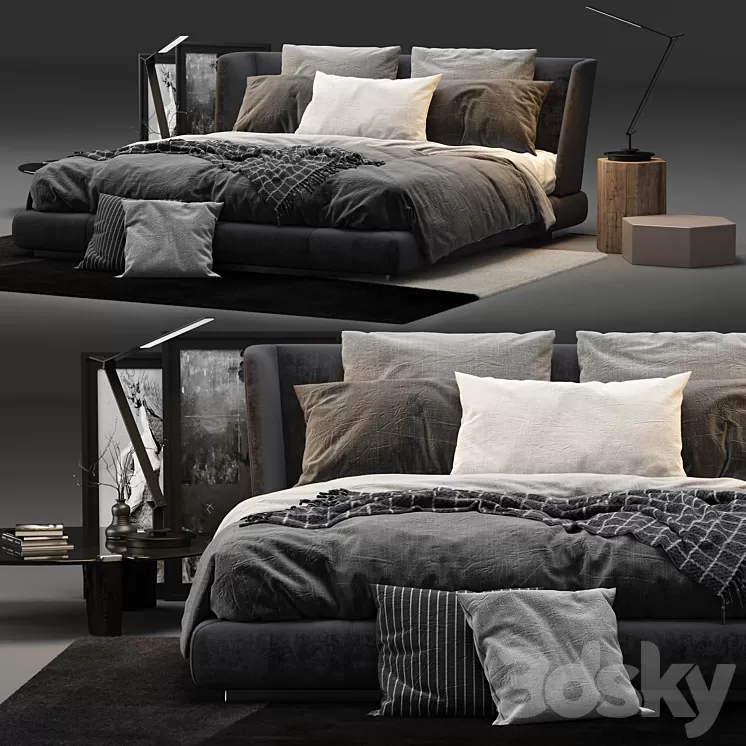Minotti Creed Bed 3D Model