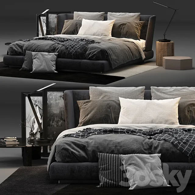 Minotti Creed Bed 3DModel Minotti Creed Bed 3DModel