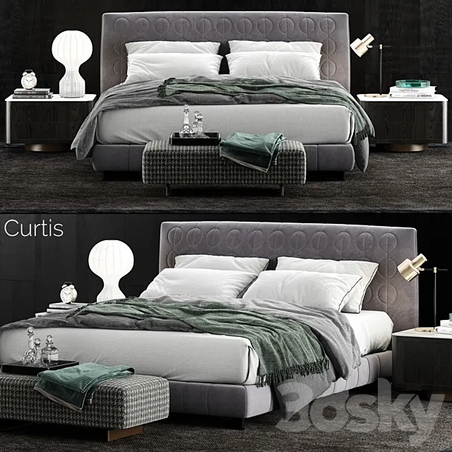 Minotti Curtis Bed 2 3DModel Minotti Curtis Bed 2 3DModel
