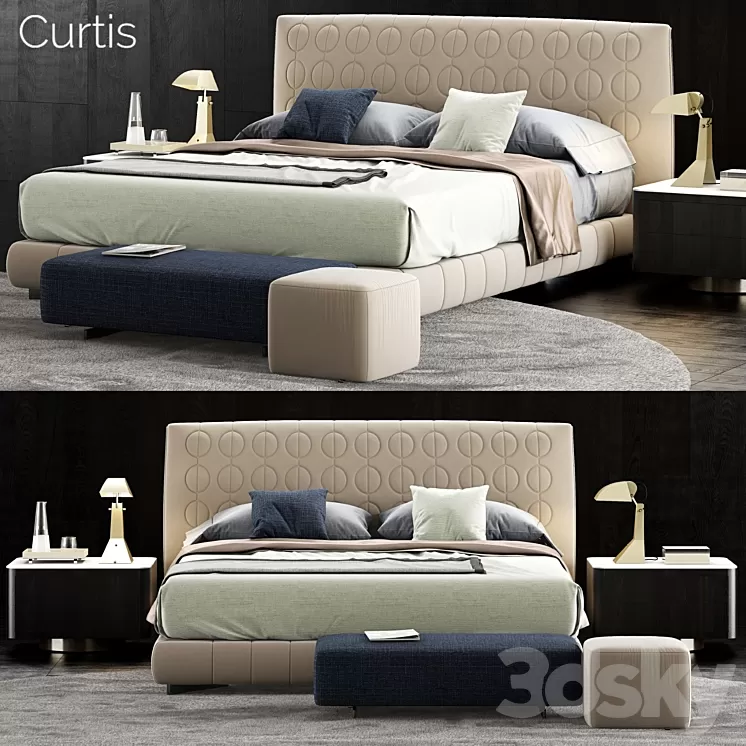 Minotti Curtis Bed 3D Model