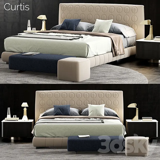 Minotti Curtis Bed 3DModel Minotti Curtis Bed 3DModel