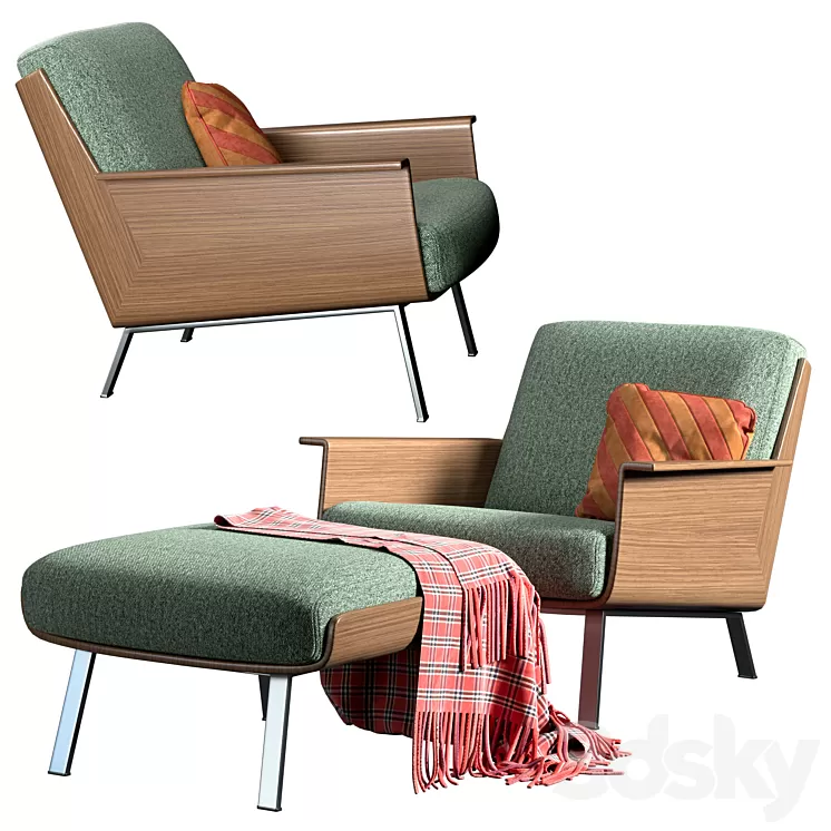 Minotti daiki armchair 3D Model Minotti daiki armchair 3D Model