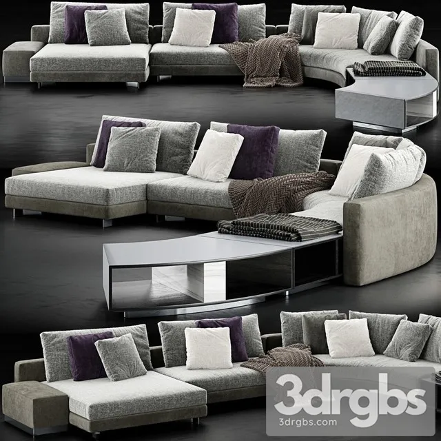 Minotti Daniels Sofa 01 3D Model Download