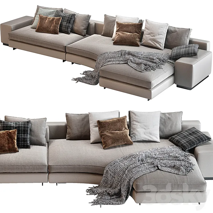 Minotti daniels sofa 02 3D Model Free Download