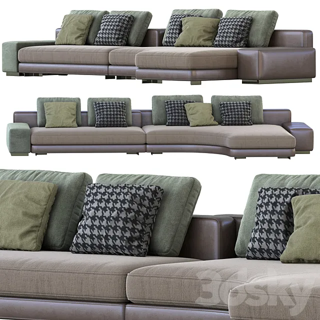 Minotti Daniels Sofa 02 3DModel