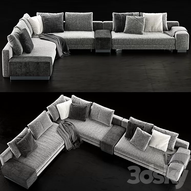 Minotti Daniels Sofa 2 3D Model