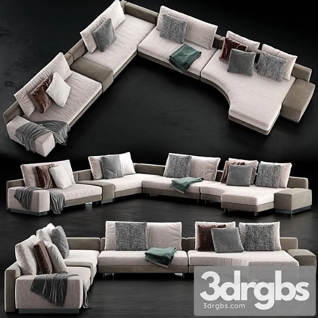 Minotti daniels sofa 5 2 3D Model Download