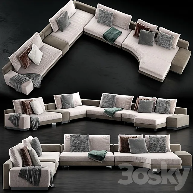 Minotti Daniels Sofa 5 3D Model