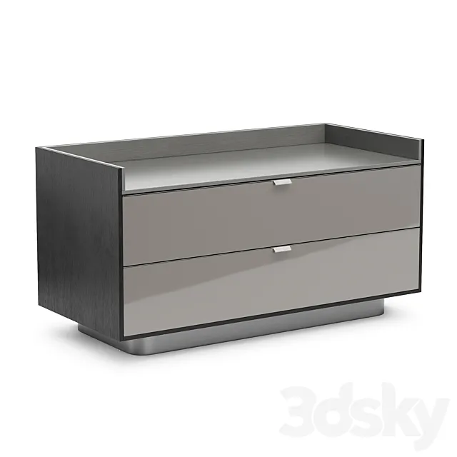 Minotti Darren Chest With 2 Drawers 3D Model Minotti Darren Chest With 2 Drawers 3D Model