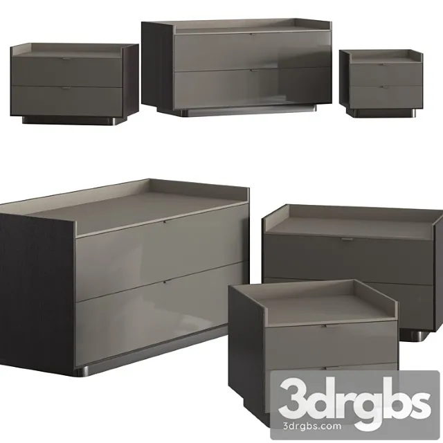 Minotti darren night storage units 2 3D Model Download