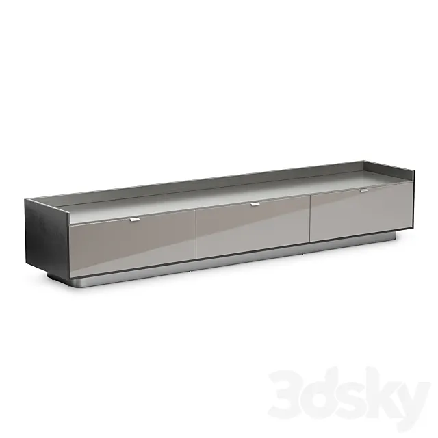 Minotti Darren Sideboard With 3 Drawers 3D Model Minotti Darren Sideboard With 3 Drawers 3D Model