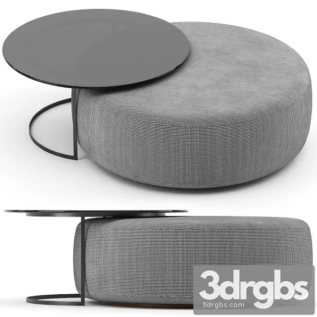 Minotti Davis Pouf and Table 3D Model Download Minotti Davis Pouf and Table 3D Model Download