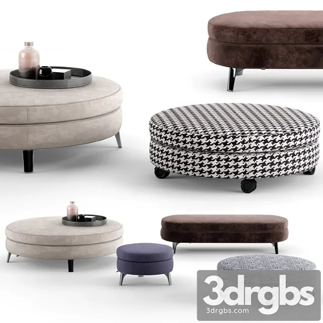 Minotti denny ottomans 2 3D Model Download