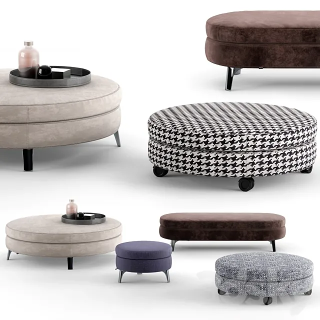 Minotti Denny Ottomans 3DModel Minotti Denny Ottomans 3DModel