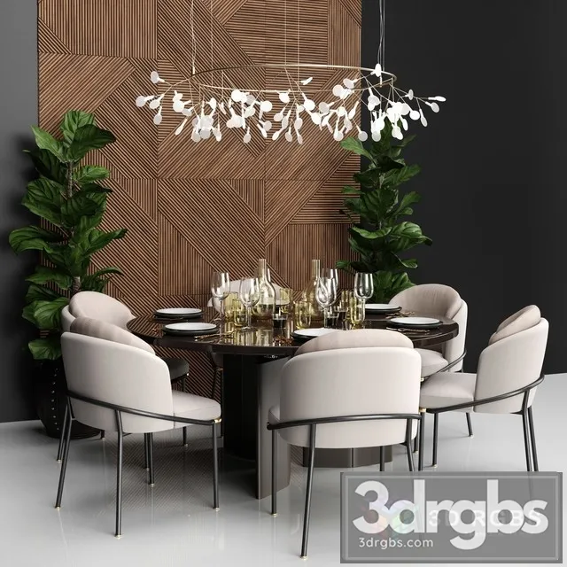 Minotti Dining Set 2 3D Model Download