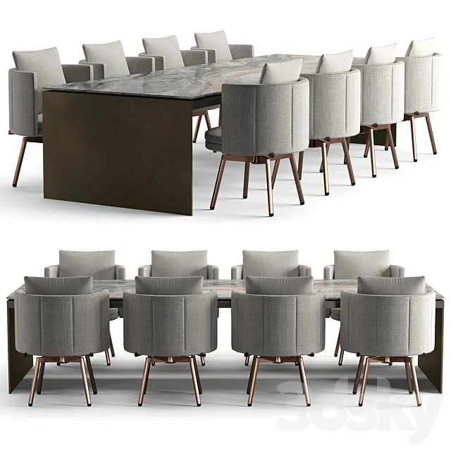 Minotti dinning set 3D Model