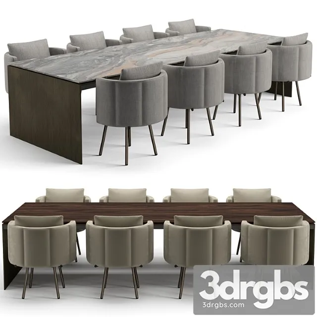 Minotti Dinning Set 3D Model Download