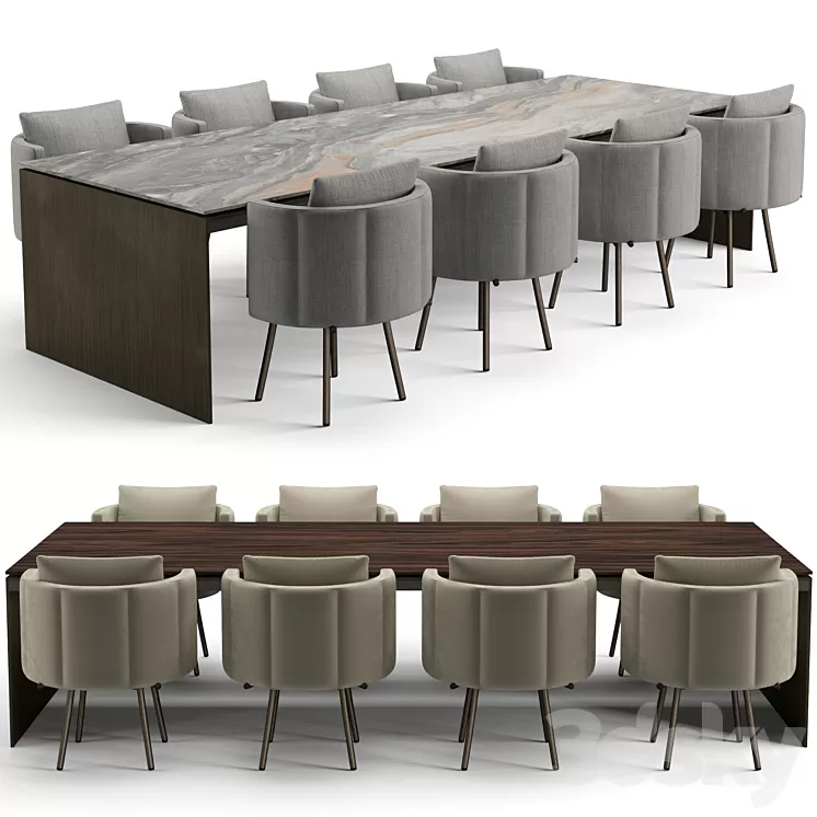 Minotti dinning set 3D Model