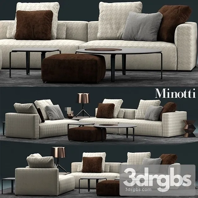 Minotti Donovan Sofa 01 3D Model Download