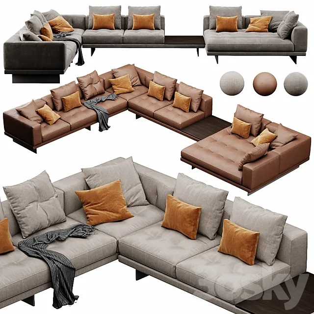 Minotti Dylan Set 7 3D Model Minotti Dylan Set 7 3D Model