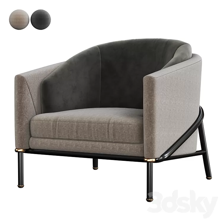 Minotti fil noir armchair 3D Model Minotti fil noir armchair 3D Model