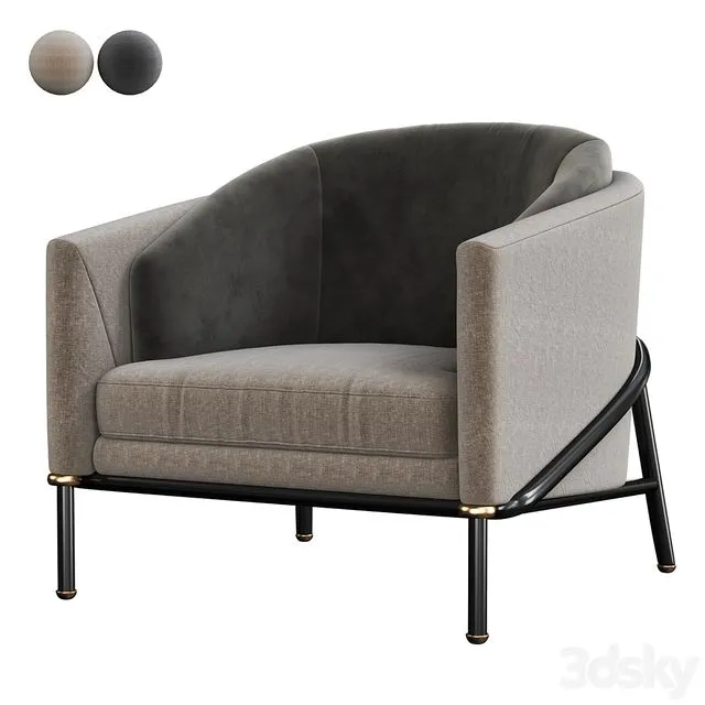 Minotti Fil Noir Armchair 3D Model Minotti Fil Noir Armchair 3D Model