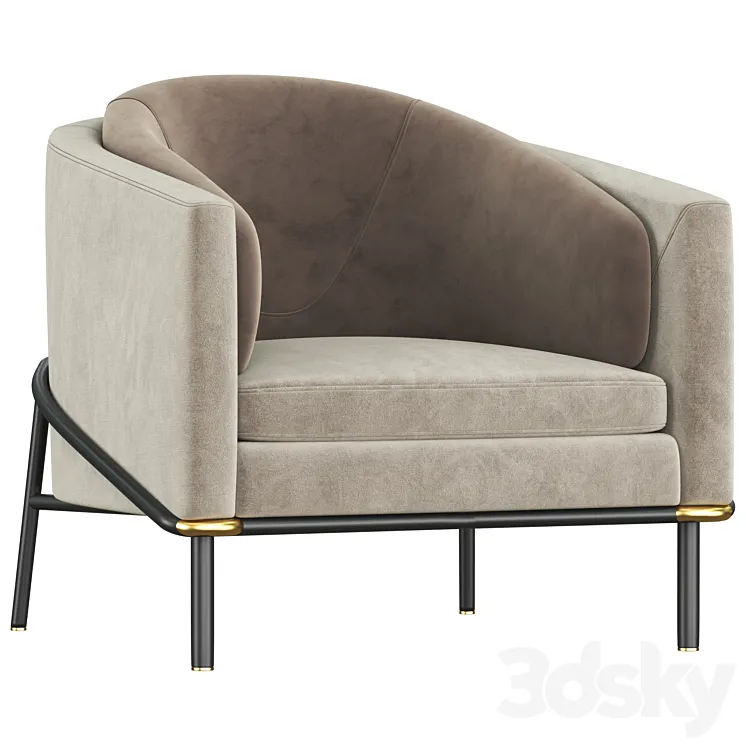 Minotti Fil noir Armchair 3D Model Free Download