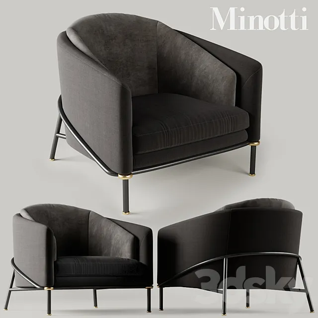 Minotti Fil noir Black 3D Model