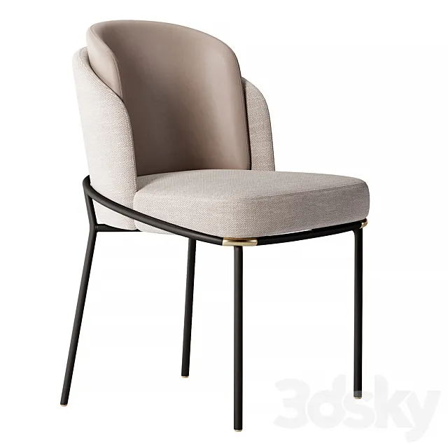 Minotti Fil Noir Dining Chair 3D Model