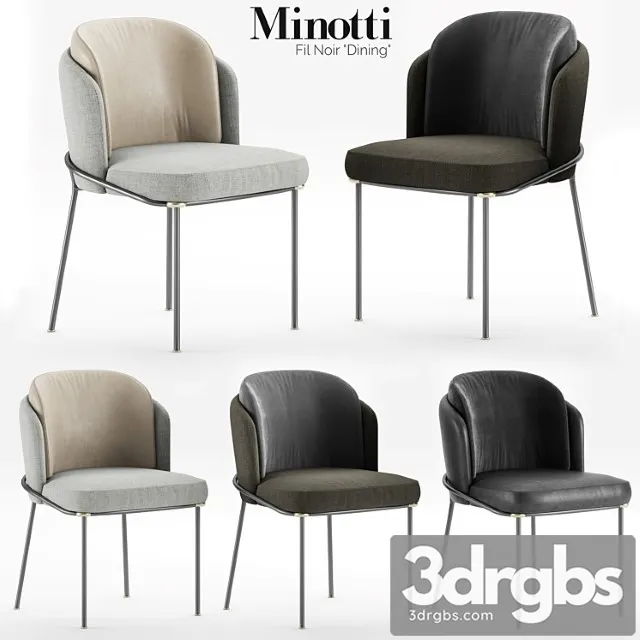 Minotti Fil Noir Dining Chair 3D Model Download Minotti Fil Noir Dining Chair 3D Model Download