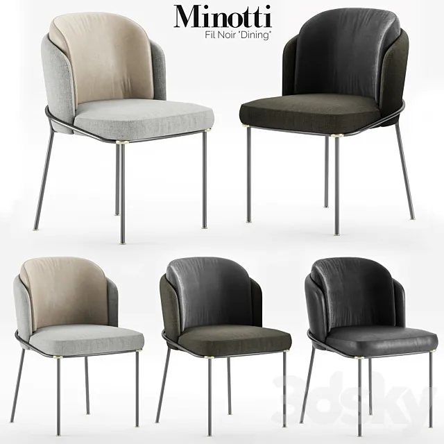 Minotti Fil Noir Dining Chair 3DModel